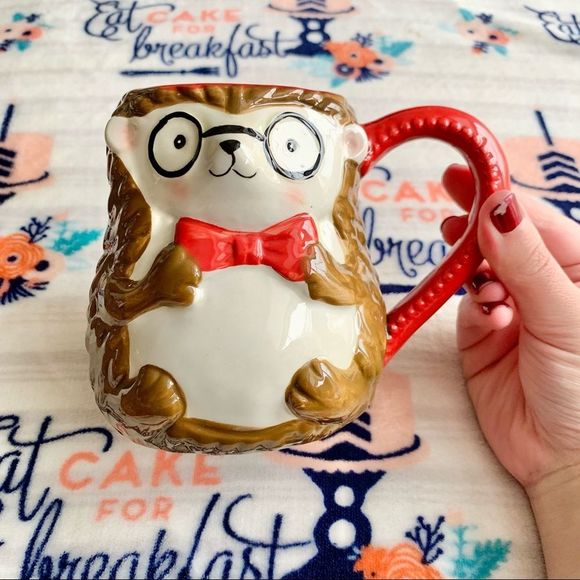 🦔 Adorable Nerdy Hedgehog Ceramic Mug 🦔 - Picture 4 of 5